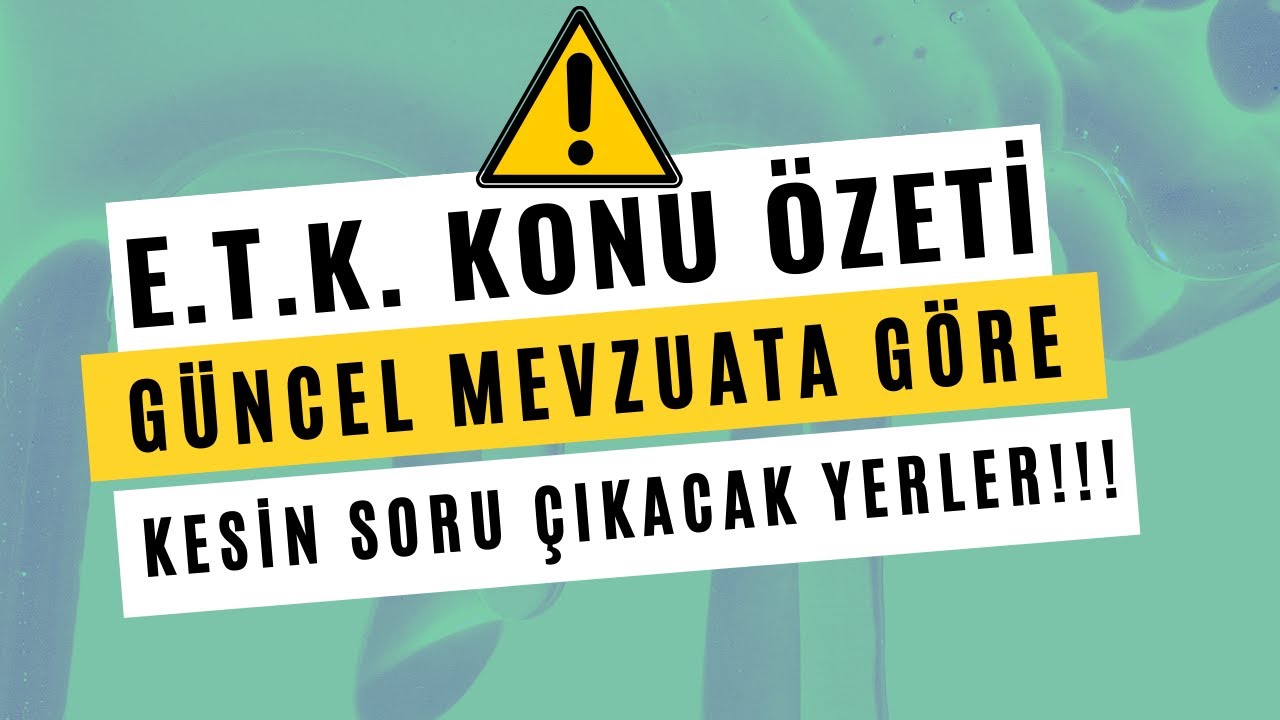 1 | Polis Mevzuatı (Emniyet Teşkilat Kanunu ÖNEMLİ NOTLAR, ÖRNEK SORULAR)