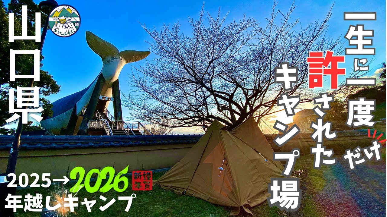 【女ひとり】ここで？超レアな開運年越し車中泊キャンプと新幕WAQ Alpha TCin山口県串崎城跡
