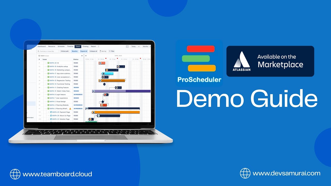 Demo Guide: TeamBoard ProScheduler | Resource Planning, Project Management, Gantt Chart for Jira