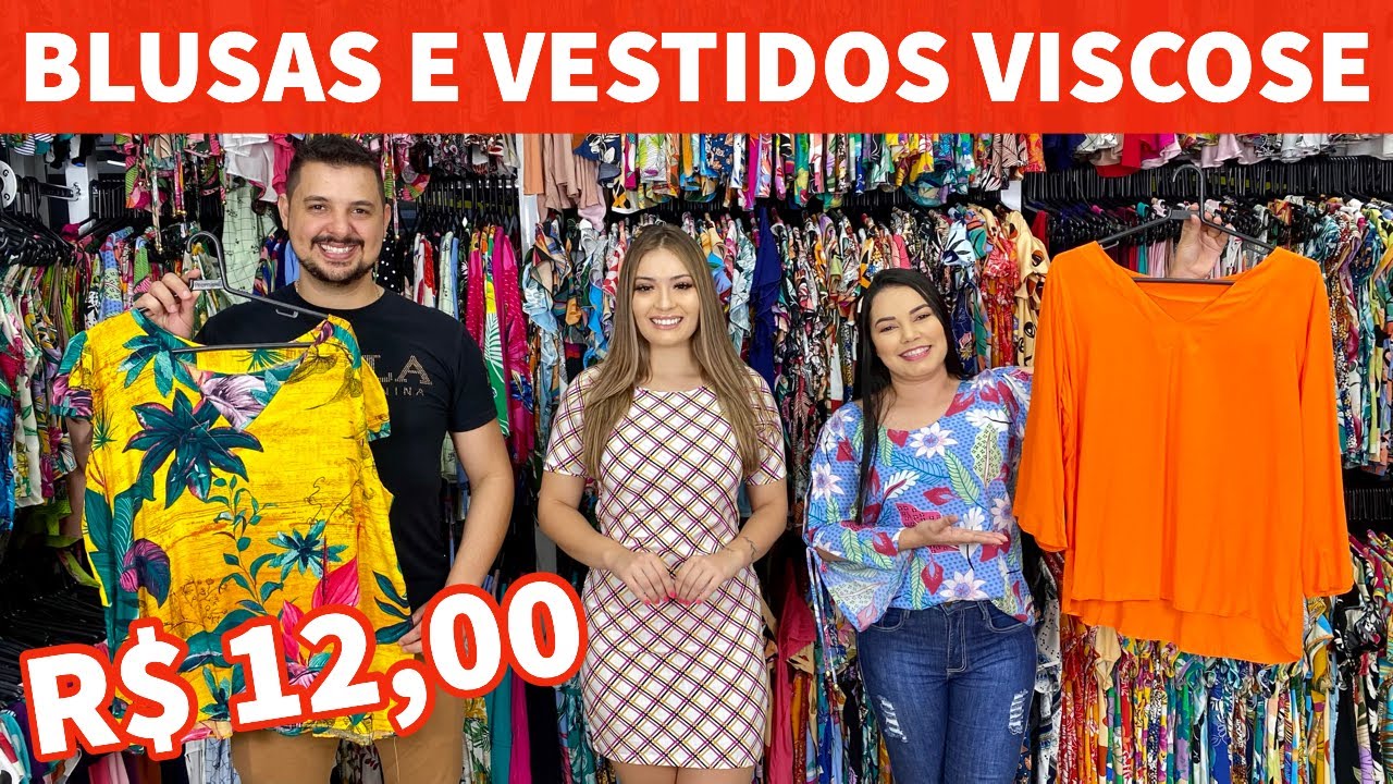 BLUSAS E VESTIDOS NA VISCOSE R$ 12,00