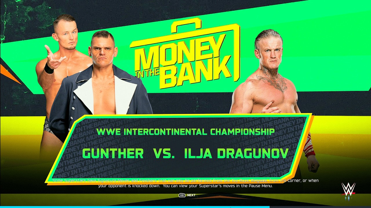 WWE 2K25 - Gunther vs. Ilja Dragunov | Intercontinental Gold Absolute Brutality!