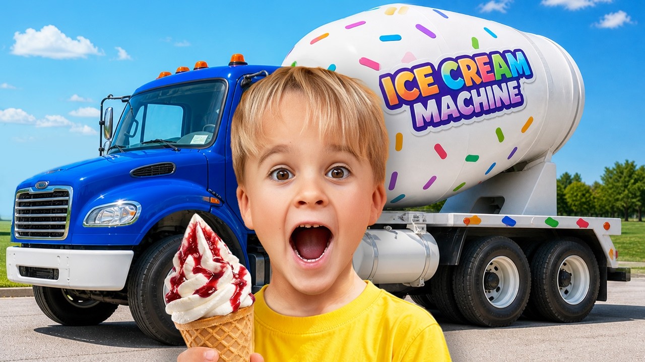Chris i Mike zwiedzają w&oacute;z z lodami i uczą się robić r&oacute;żne lody.