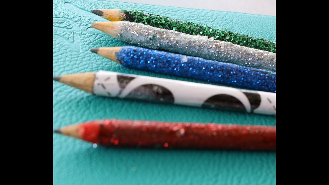 DIY: Customizando seu material escolar, Lápis com Glitter e Papel de Presente V.1