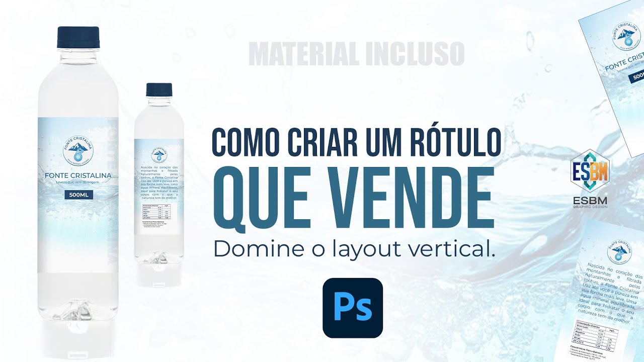 Como Criar um RÓTULO DE ÁGUA Profissional no Photoshop (Aula Completa)