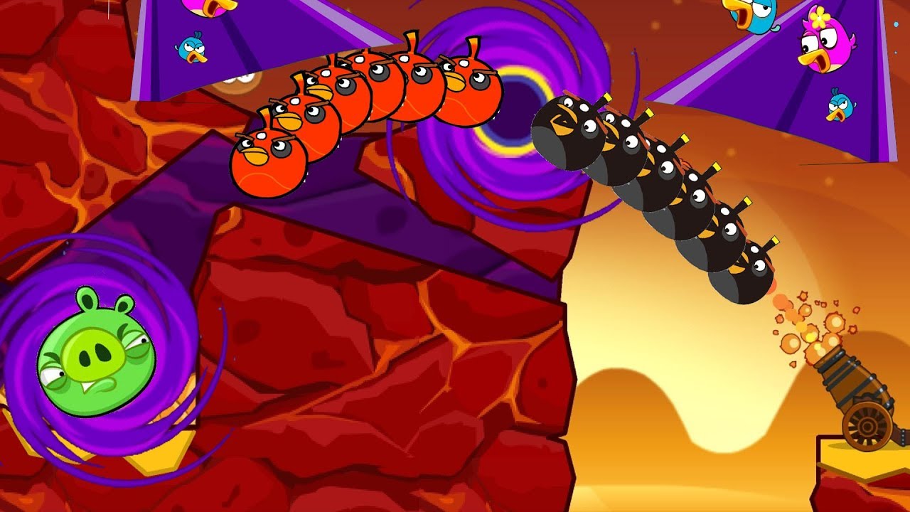 Angry Birds Collection Hacked 3 - RESCUE ALL BIRDS AFTER BLASTING PIGGIES UNDER STONE!