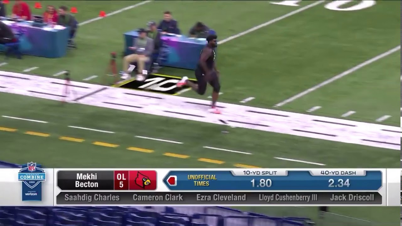 Mekhi Becton Runs 5.11 in the 40 Yard Dash