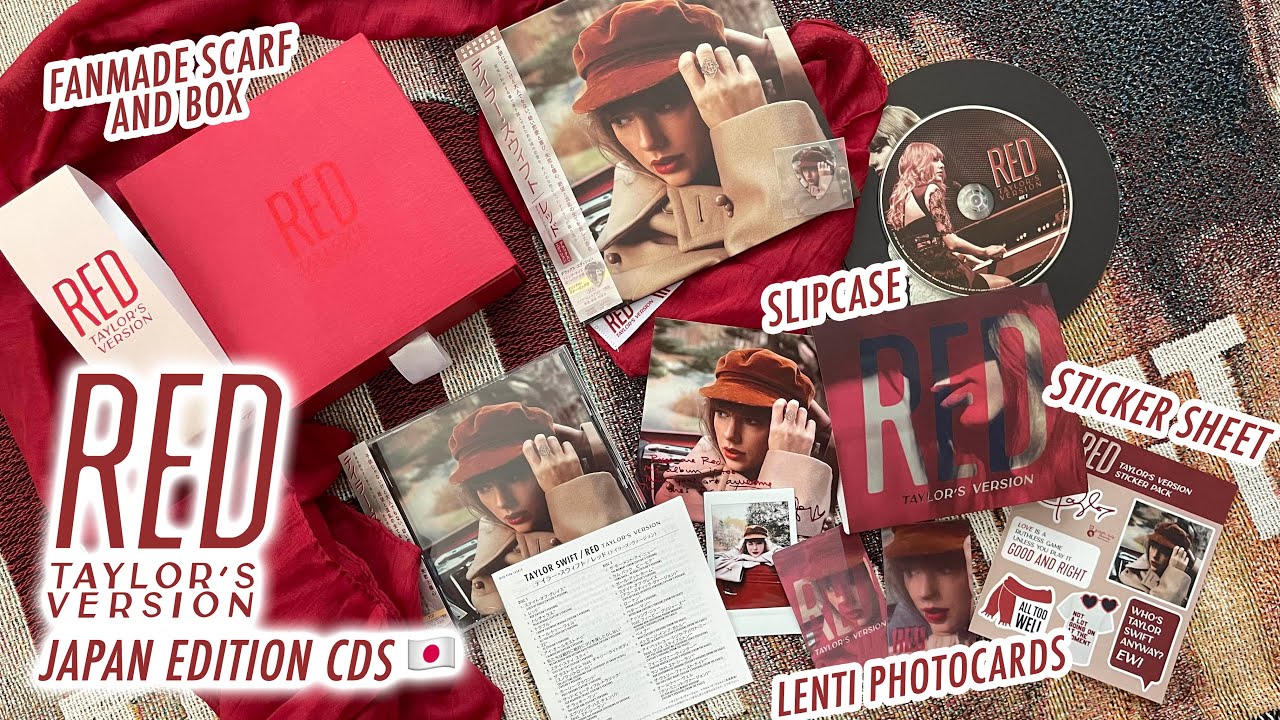 Taylor Swift RED (Taylor’s Version) - Japan Deluxe and Standard CD Unboxing + PH Store Freebies ♥️🧣