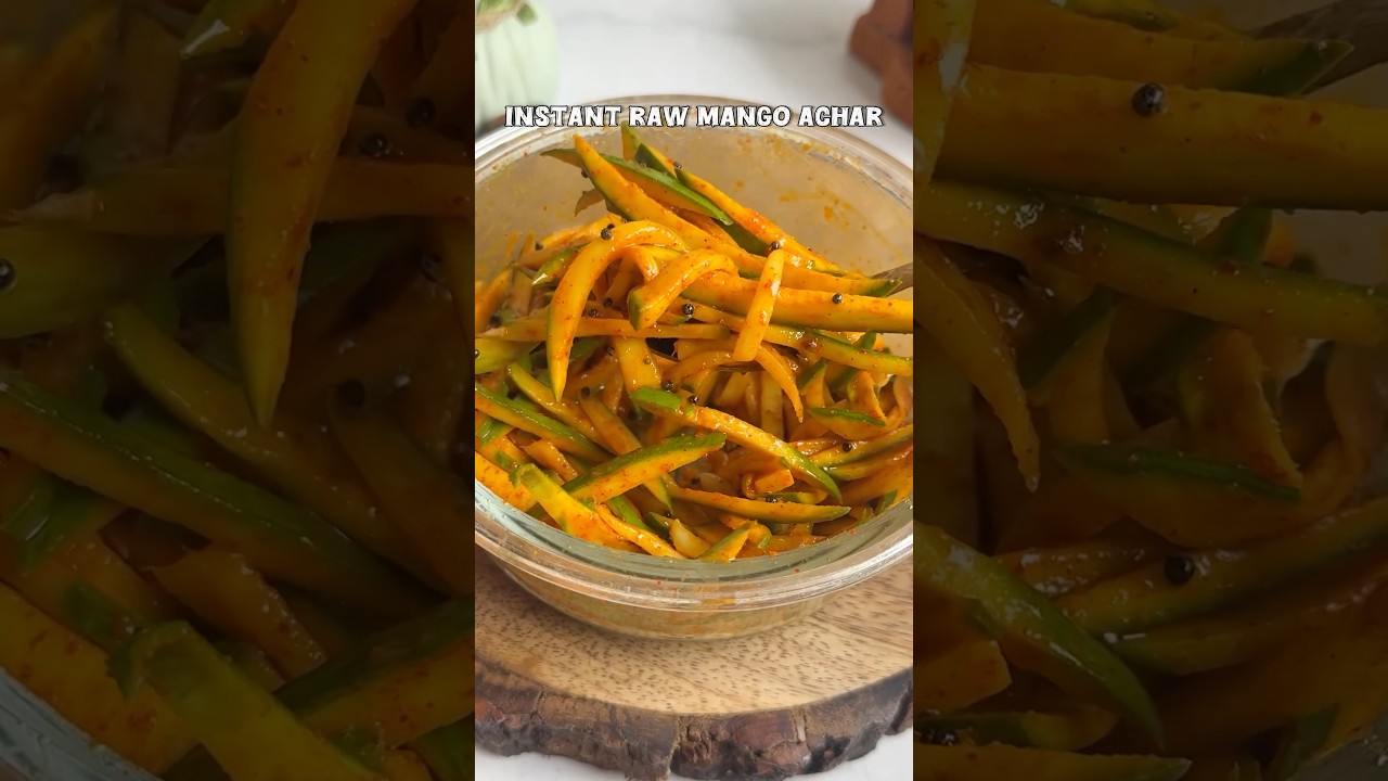 Instant Kachi Kairi ka Achar😋😍 #rawmangopickle #kaccheaamkaachar #acharrecipes #kacchikairi