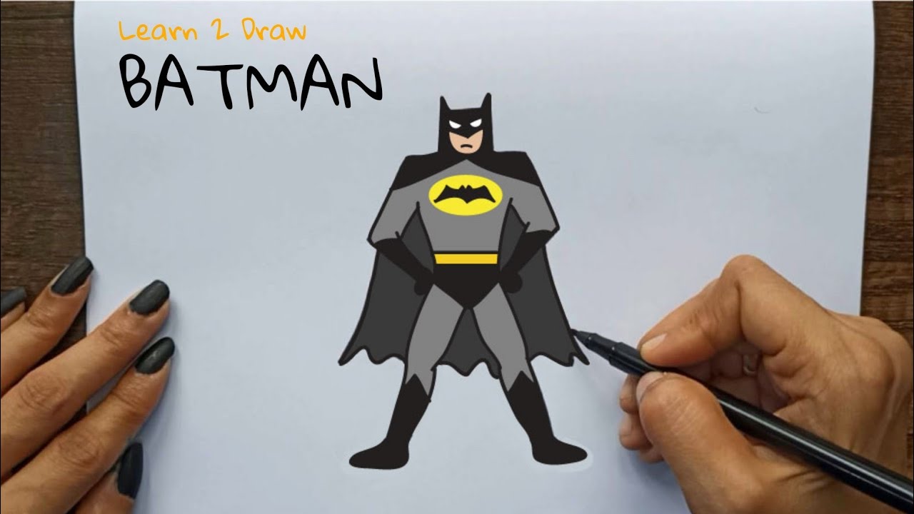 How to Draw BATMAN| 2022 - Easy Drawing Videos using Simple Shapes - Superhero Drawing