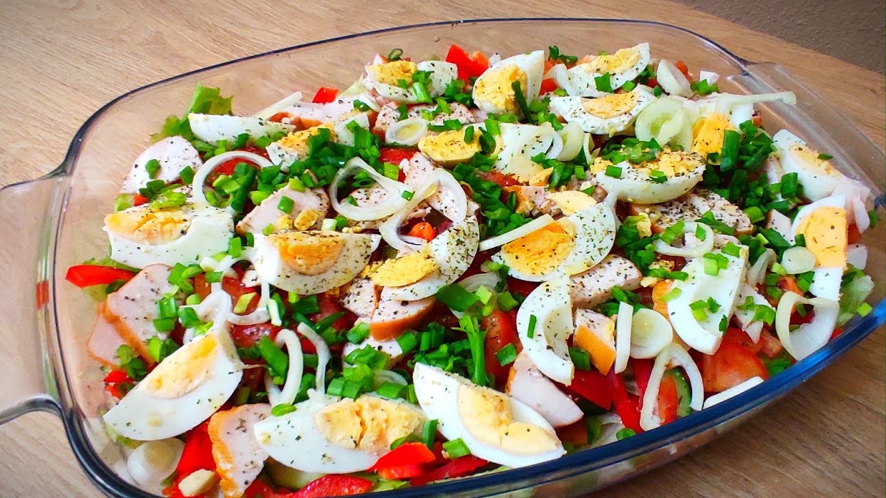 ВЕСЕННИЙ САЛАТ С ЯЙЦОМ! 😍 ВКУСНО И ПОЛЕЗНО! 😍