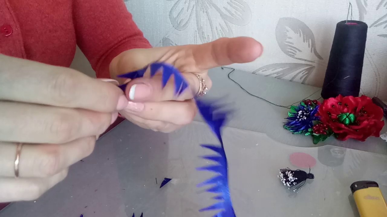 Мк как сделать василёк из ленты/DIY