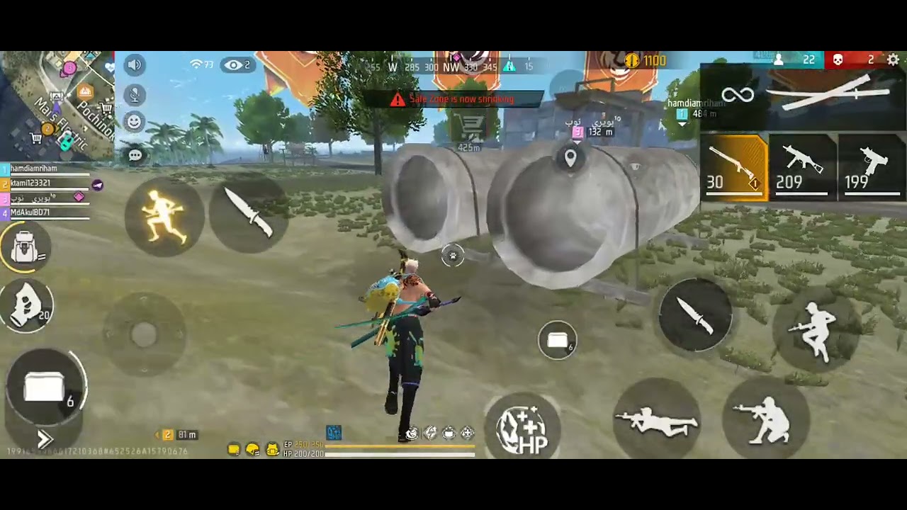 Free fire squad BR ranked Bermuda 2kill action gameplay 