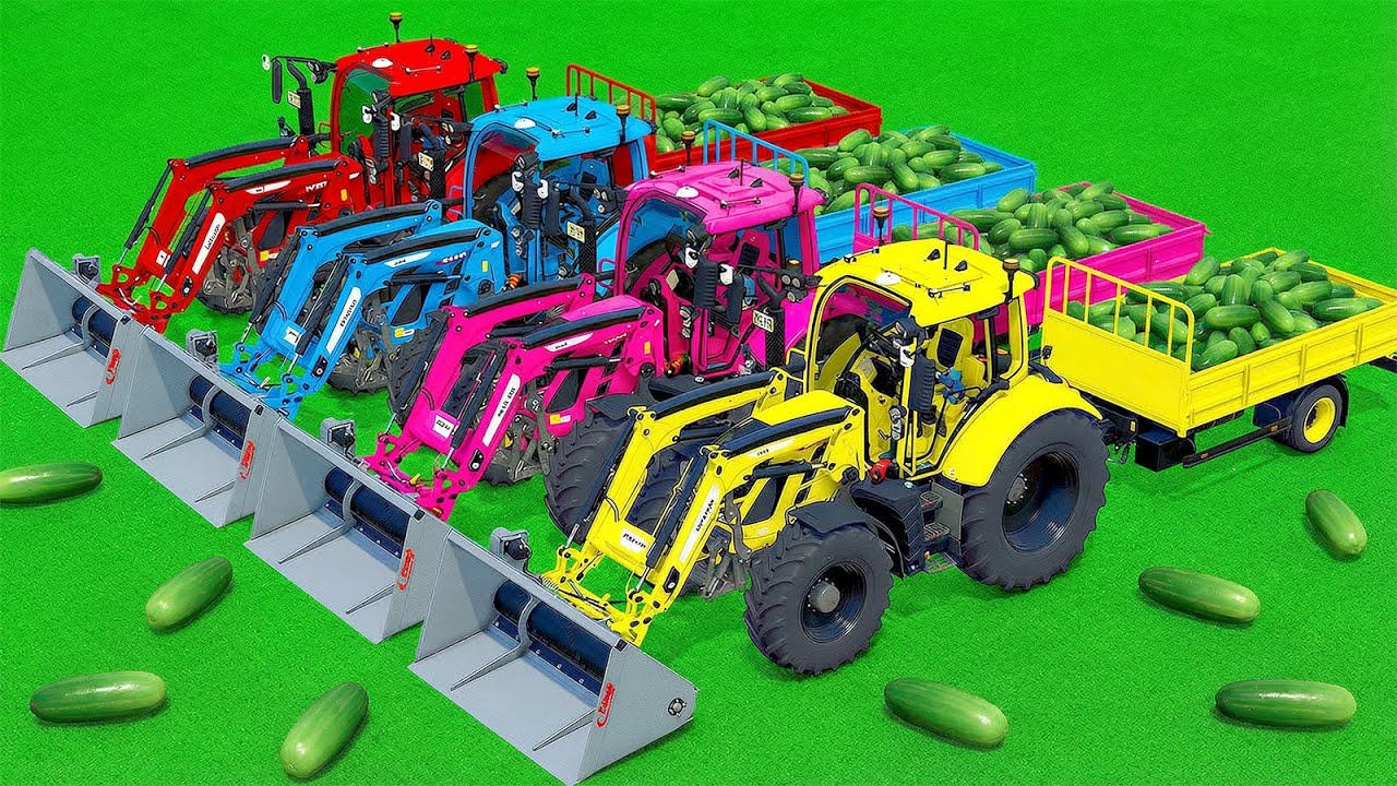 LOAD AND TRANSPORT CUCUMBERS WITH JOHN DEERE TRACTORS – Farming Simulator 25