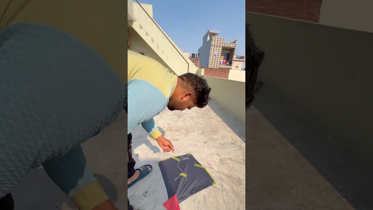 Lucky Day! Free Kite on Rooftop 😍 #kitelover #kiteground #shorts #comedy #kite.