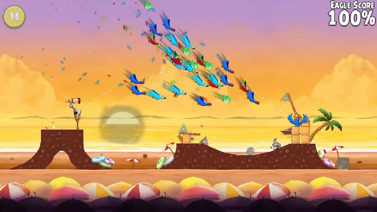 Angry Birds Rio Golden Beachball (Mighty Eagle 100% Feather) All levels