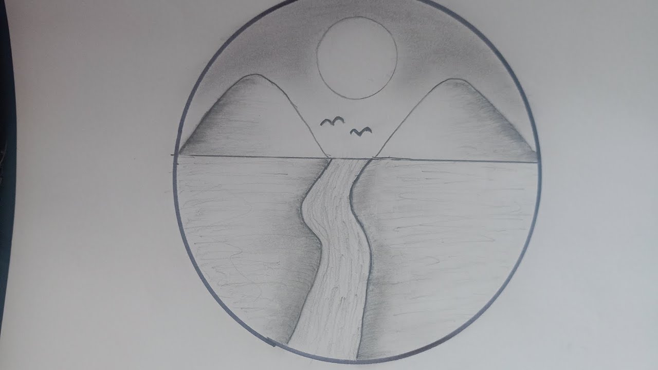 Calm nature scenery drawing #art #drawing #viral # artist 