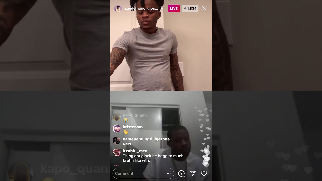 @Saedemario live with @Glock30 & @945enzo glock want stop talking🤣