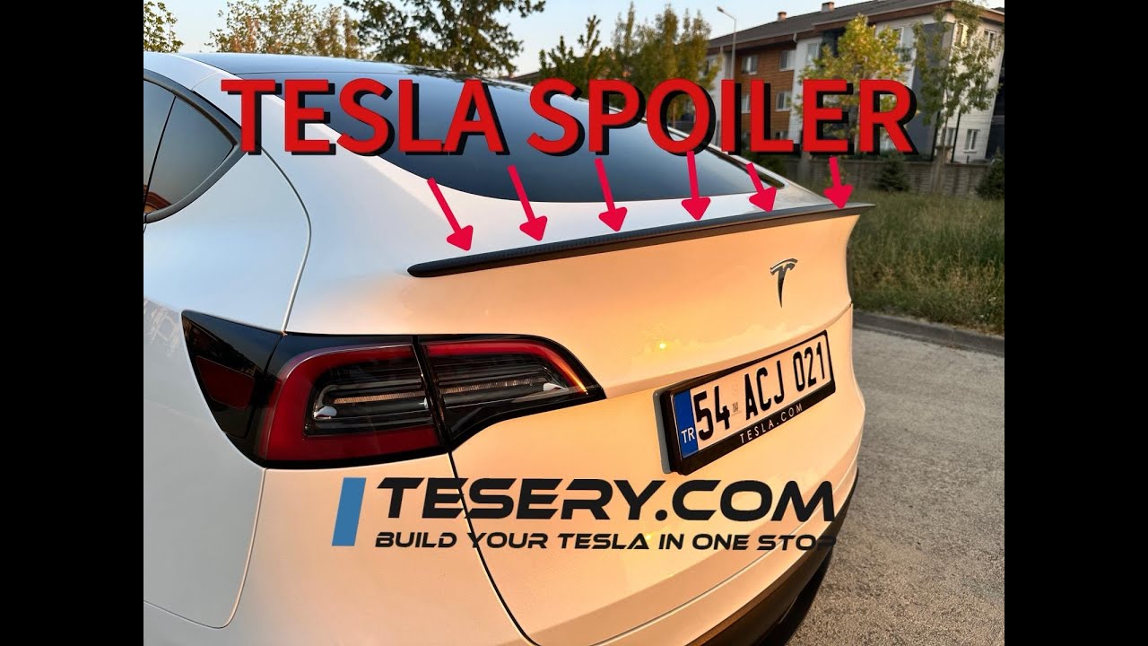 Tesla Model Y Carbon Fiber Spoiler Montaj - Tesery.com