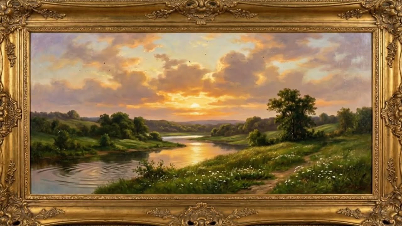 Golden River Sunset Ambience | Calm Evening Nature for Sleep, Relaxation, Reading & Inner Peace