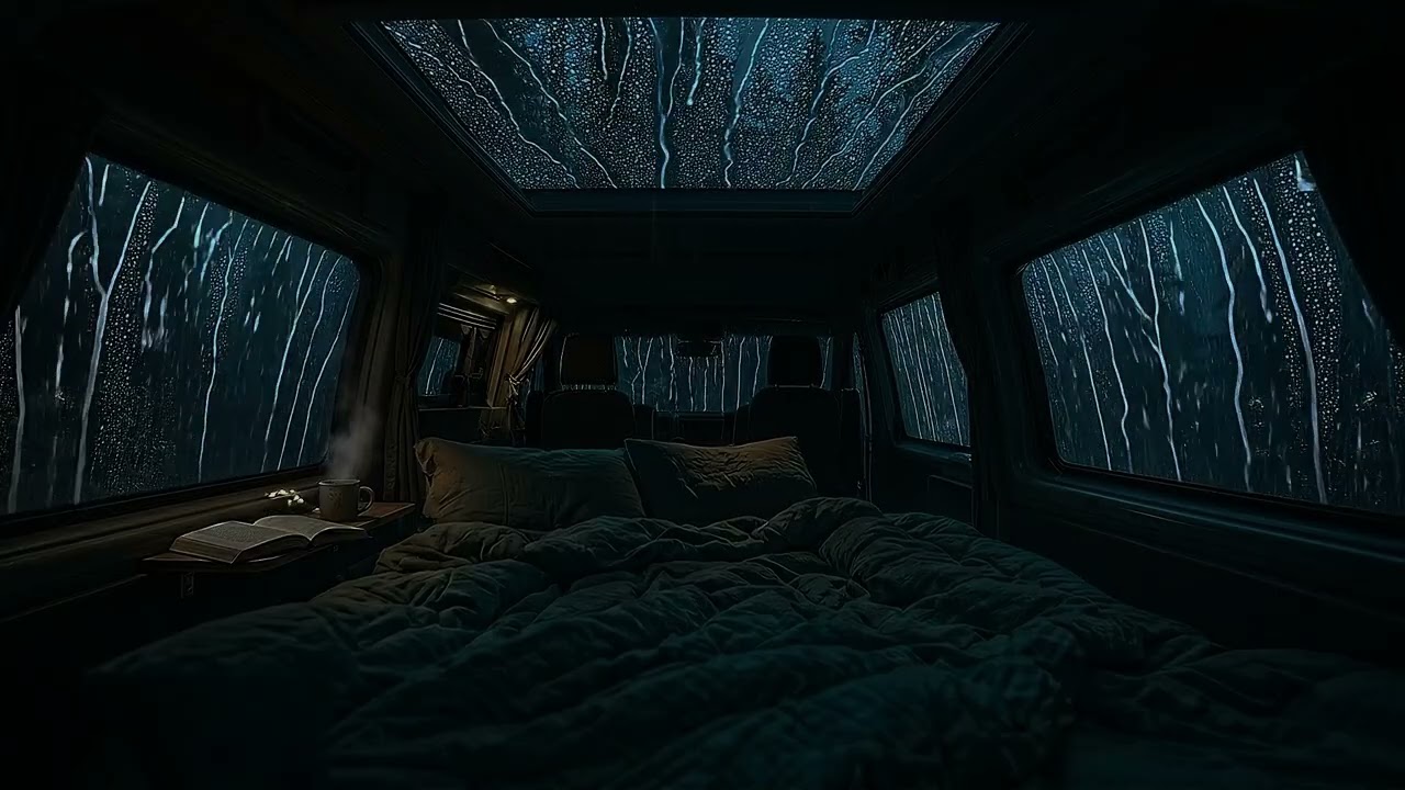Relaxing Thunderstorm Night in a Car | Heavy Rain Sounds for Deep Sleep, Stress Relief & Cozy ASMR