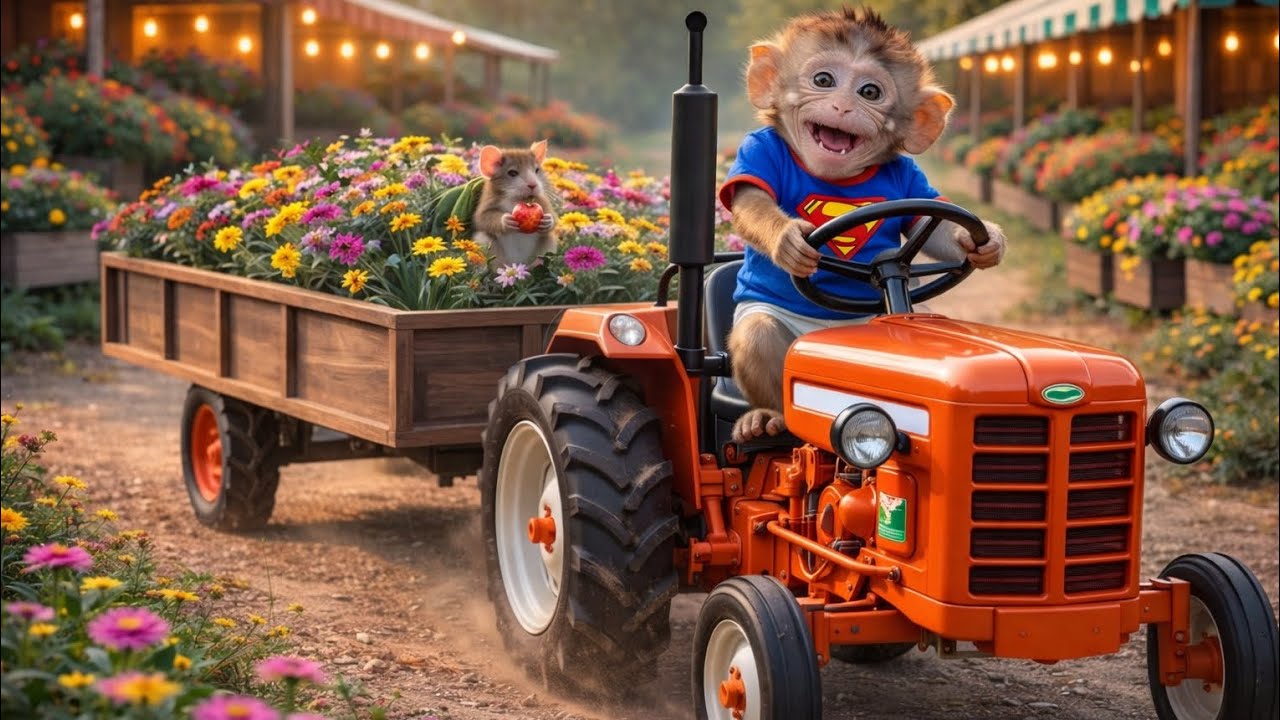 Monkey farmer picking flowers accidentally made a tiny mouse his best friend in a magical garden!