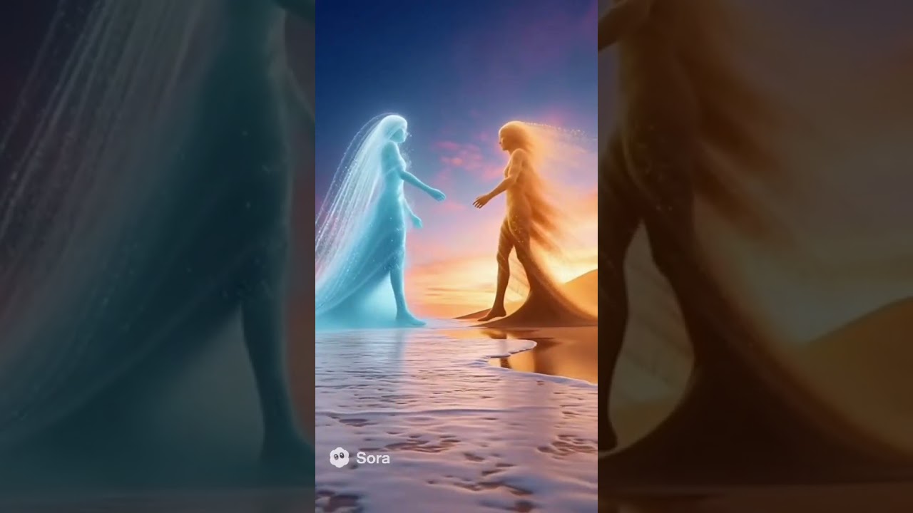 Ocean and Sand: The Breath of Two Worlds 🌊🏜️ | Cinematic Fantasy AI Art