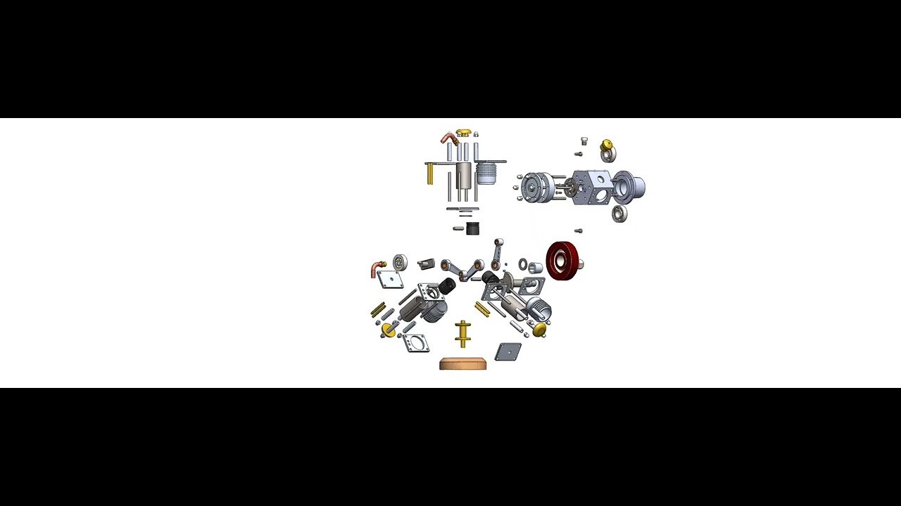 THREE CYLINDER RADIAL STEAM ENGINE | Aprende CAD XD