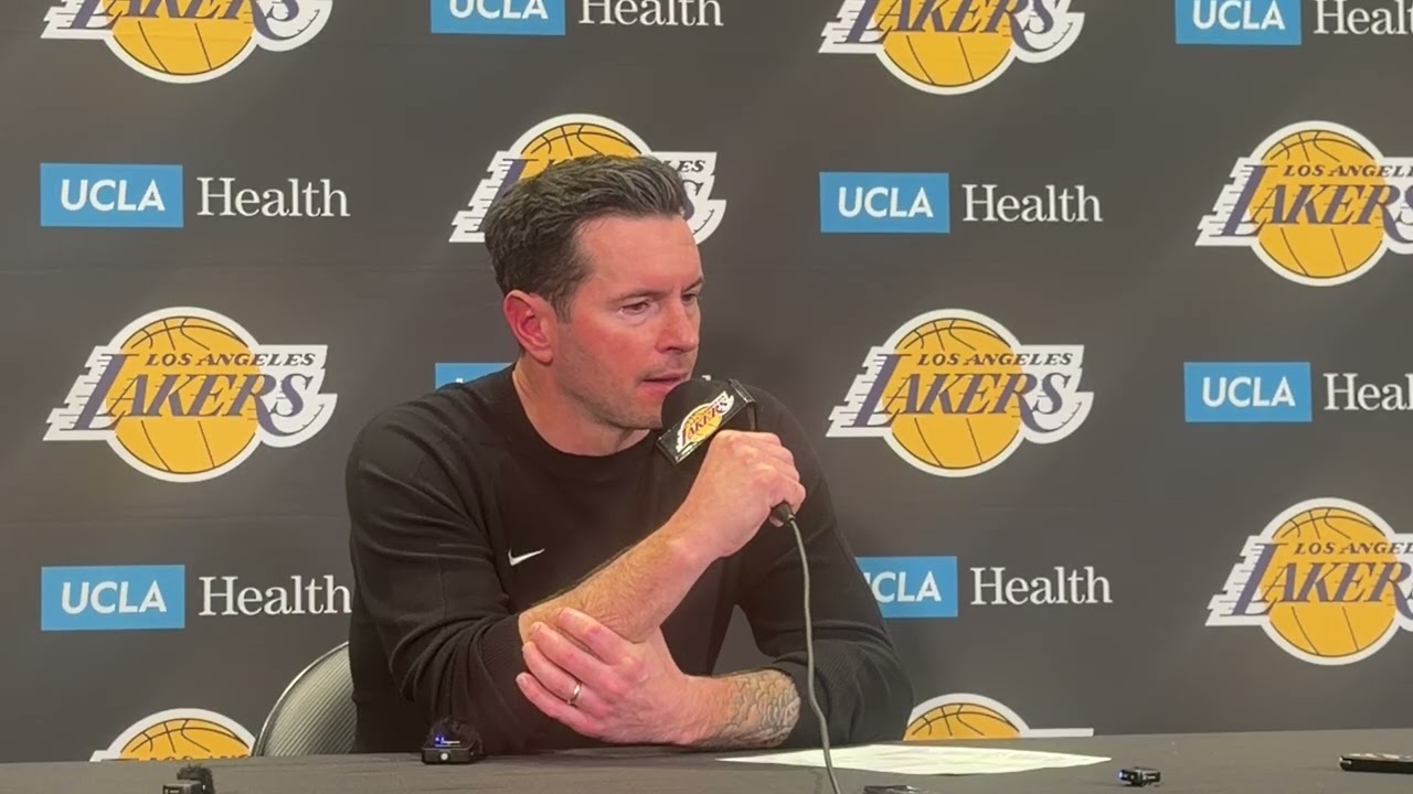 JJ Redick speaks to the media after the 110-101 victory over the New Orleans Pelicans. 