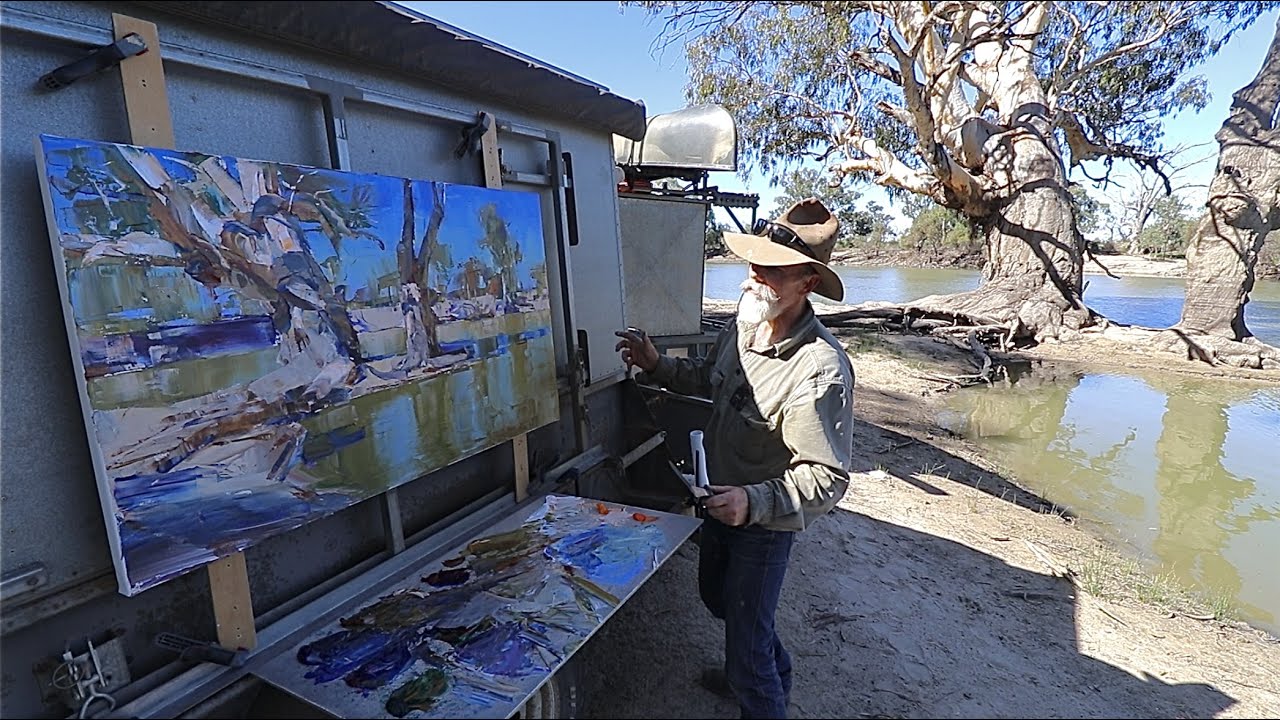 Real Time - LARGE SCALE - Plein Air Painting from the  Studio Trailer!!!