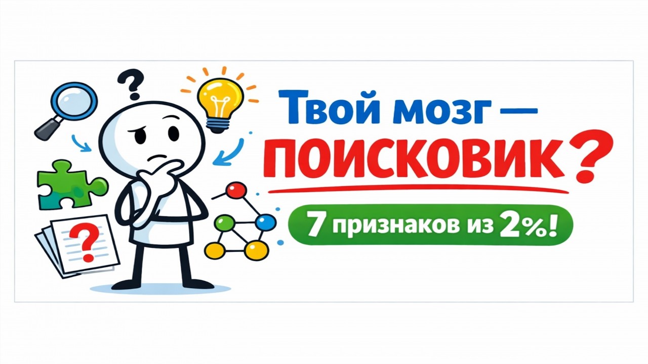 Ты из 2% людей с мозгом-поисковиком. 7 признаков.