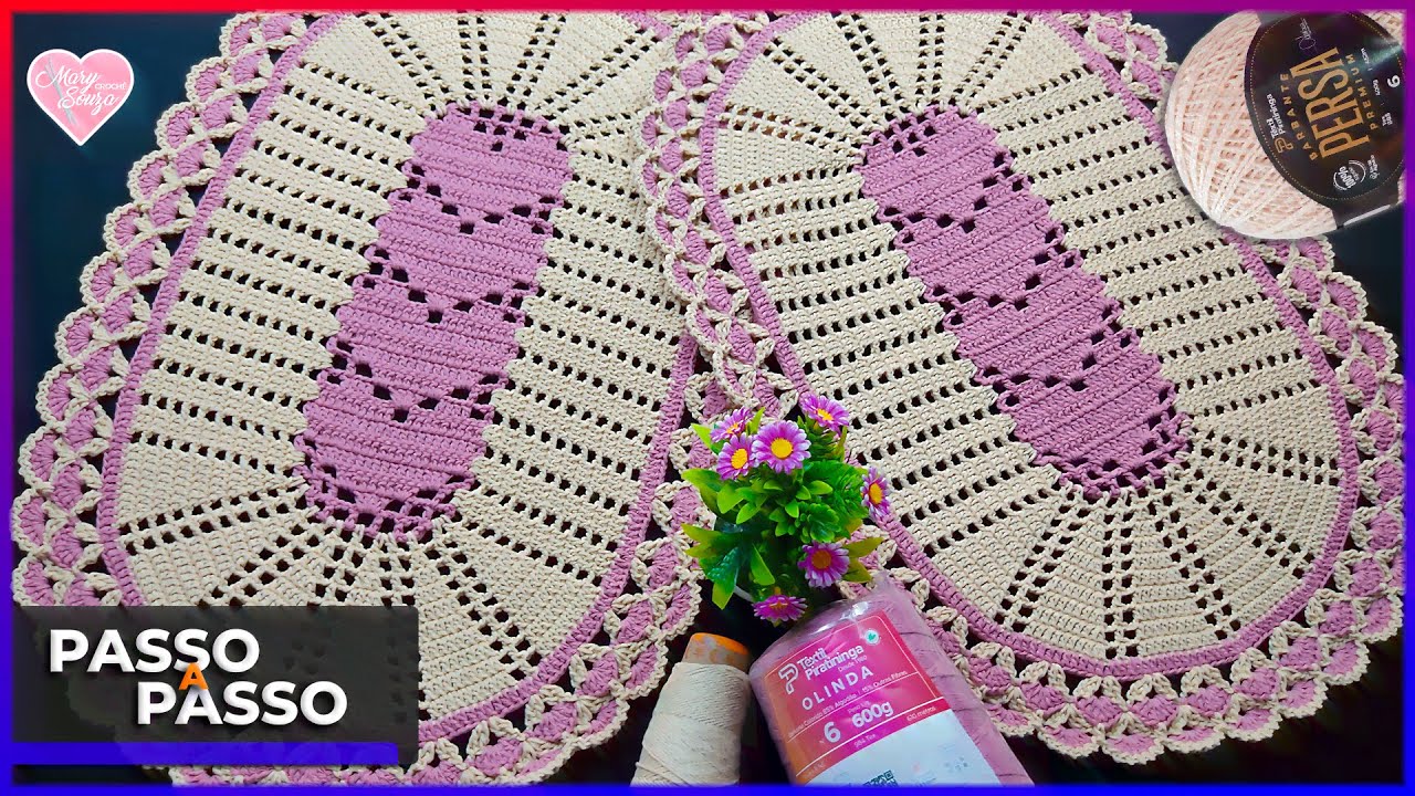TAPETE DE CROCHÊ OVAL PAIXÃO | Passo a passo completo