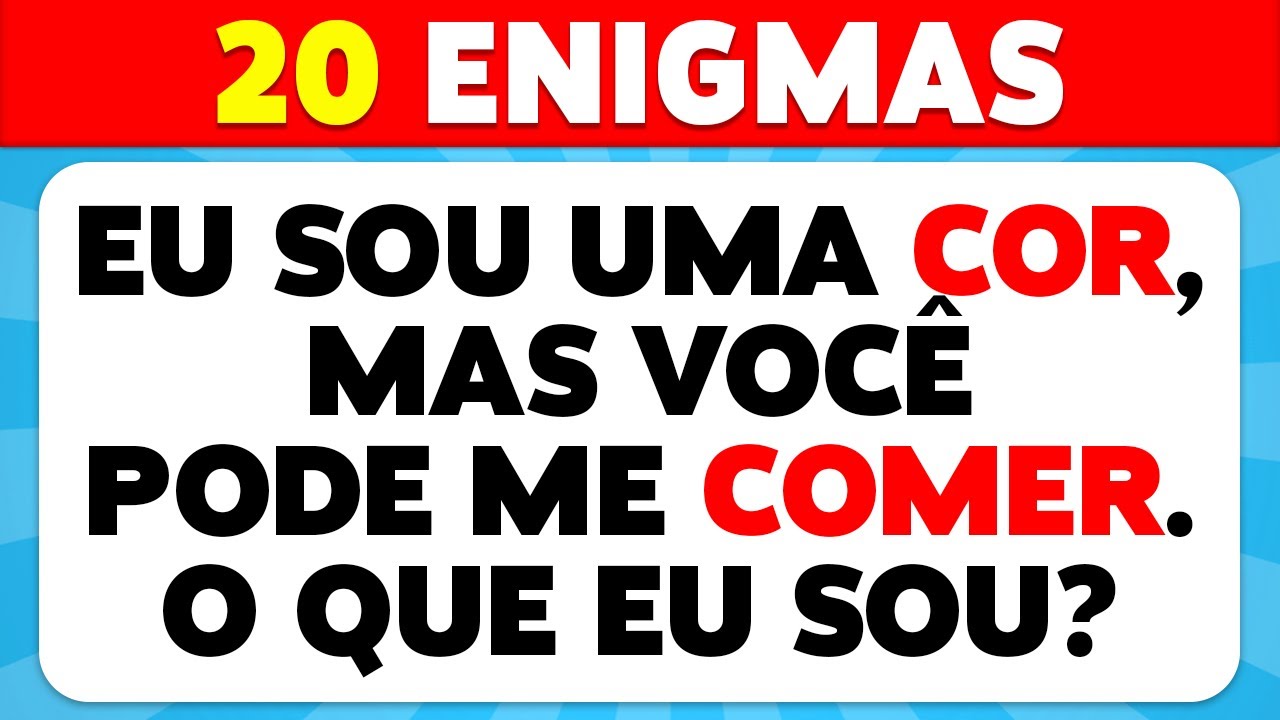 Só um GÊNIO consegue resolver esses CHARADAS 🤓✅ | 20 ENIGMAS IMPOSSÍVEIS | Teste de QI