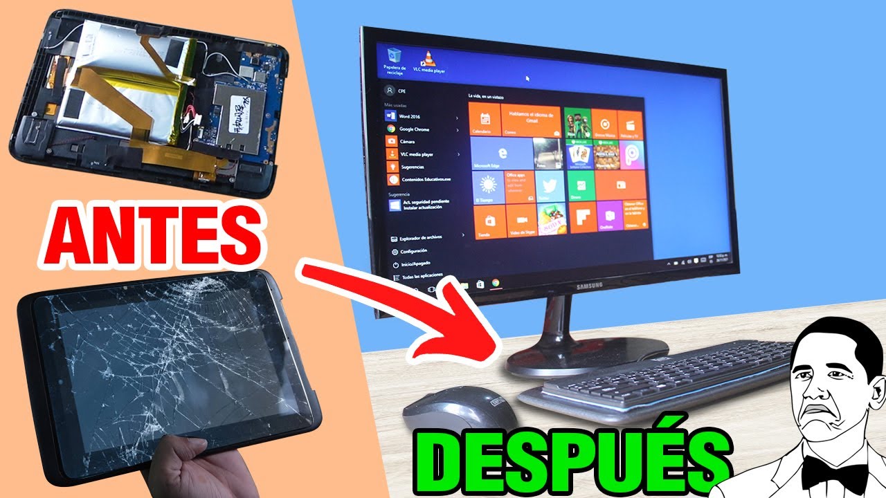 ❌ Cómo Convertí una TABLET ROTA en un mini ORDENADOR / PC ✅