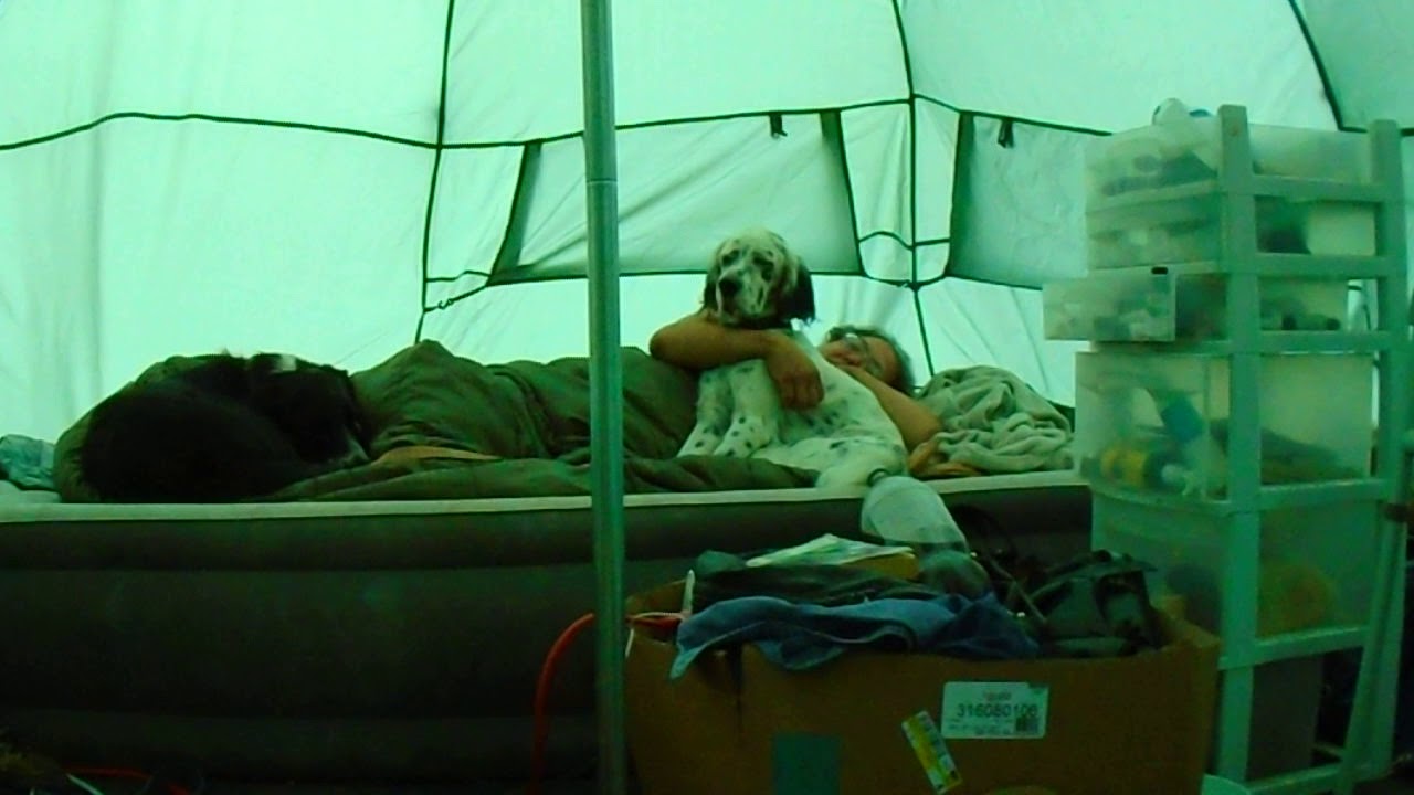 Hailstorm in Teepee Tent