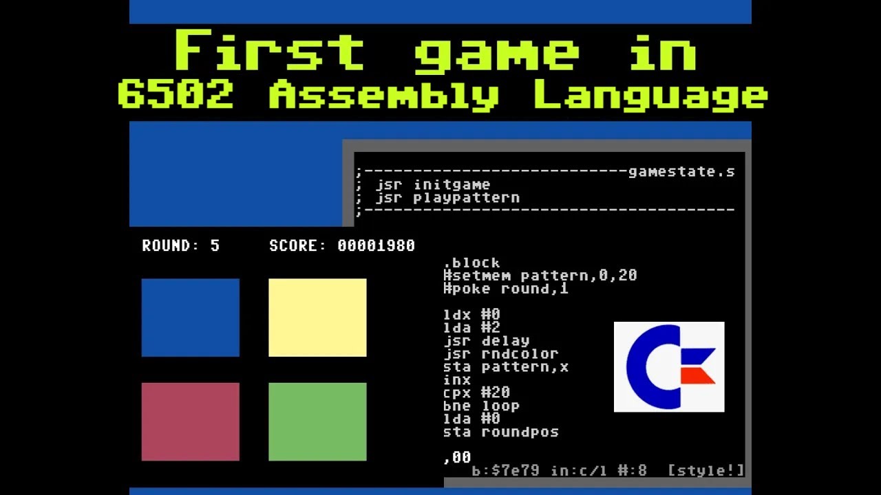 My first game in 6502 assembly language for the C64.