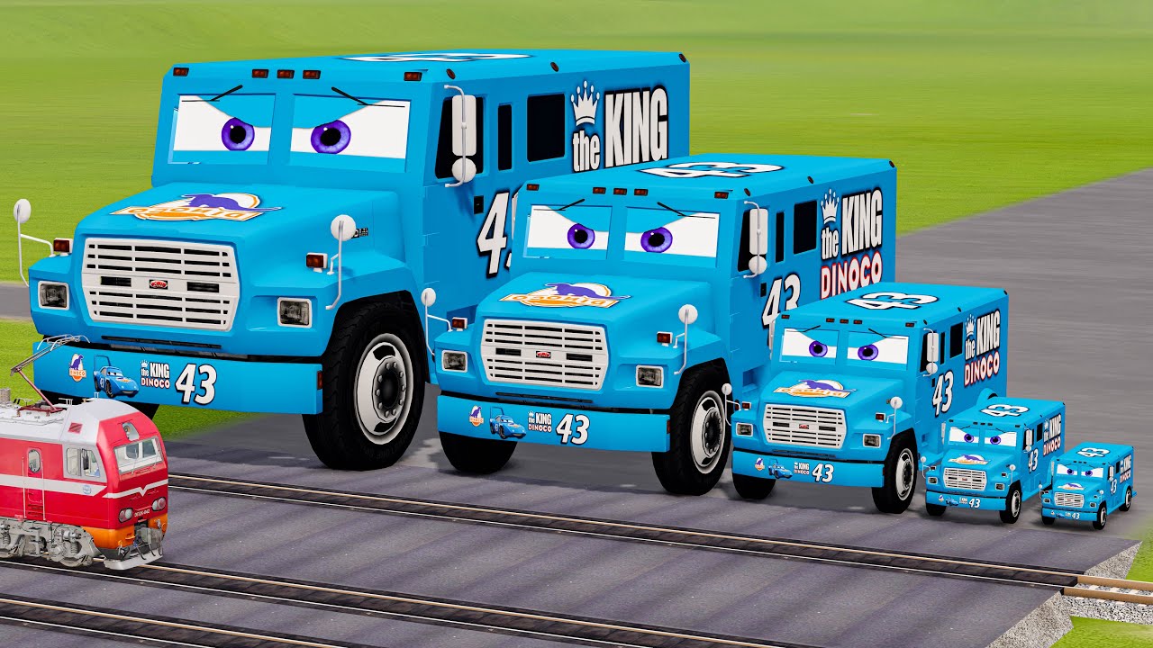 Big & Small Truck Bank Dinoco McQueen VS Trains Thomas | BeamNG.drive