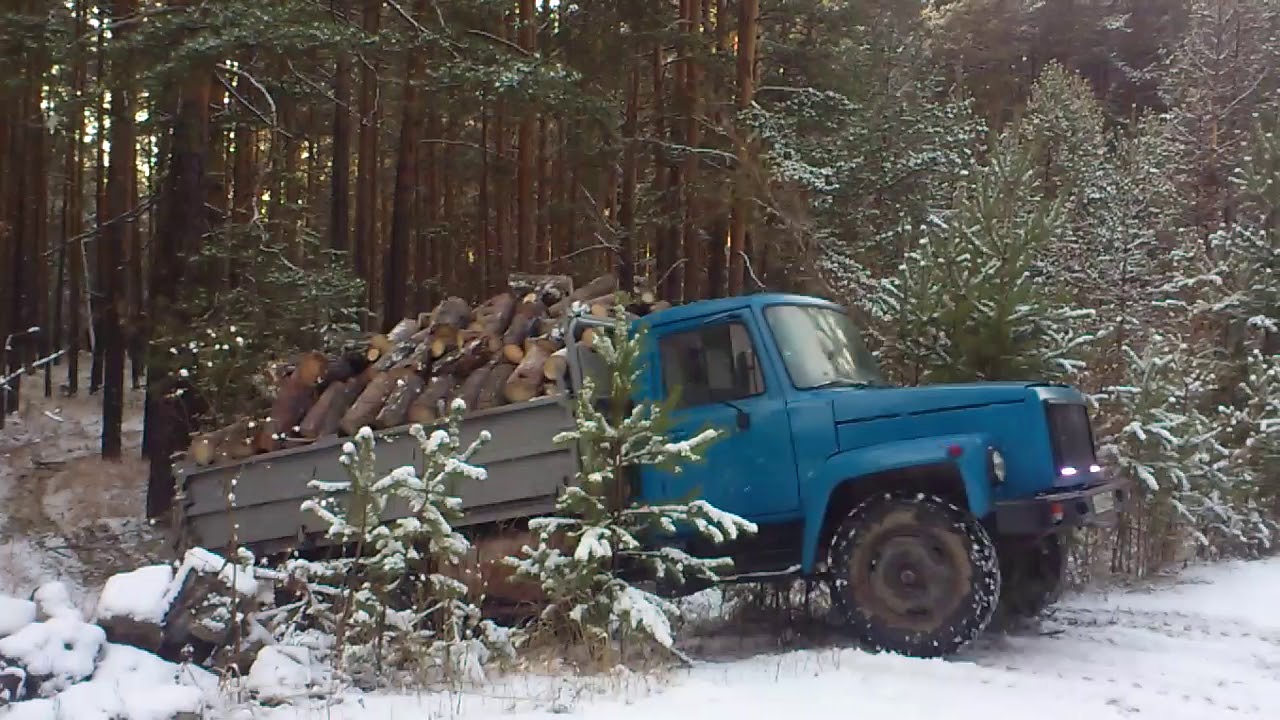 поездка в лес за дровами на газ 66