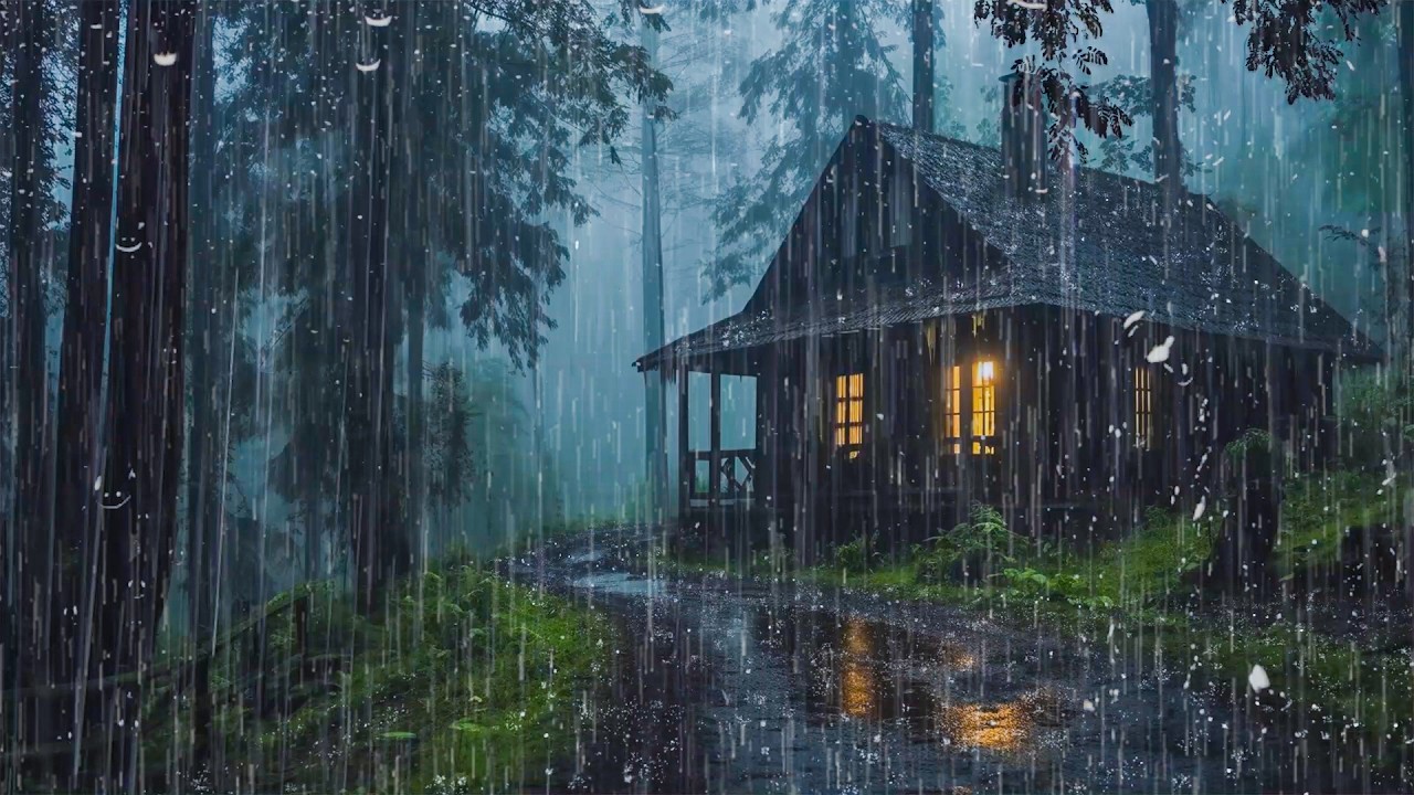 Barulho de Chuva para Dormir Profundamente – Tempestade com Chuva Intensa e Trovões Naturais