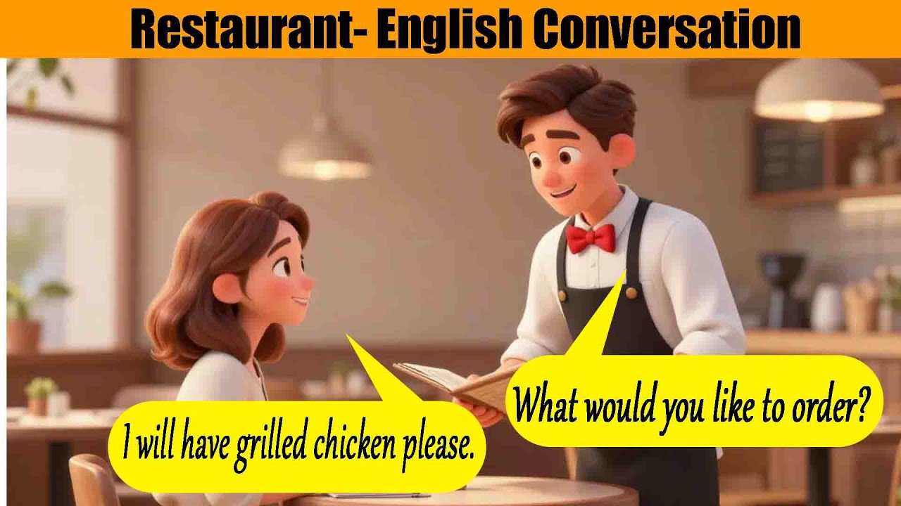 Restaurant Conversation in English | Easy English Speaking and Listening Practice for Beginners