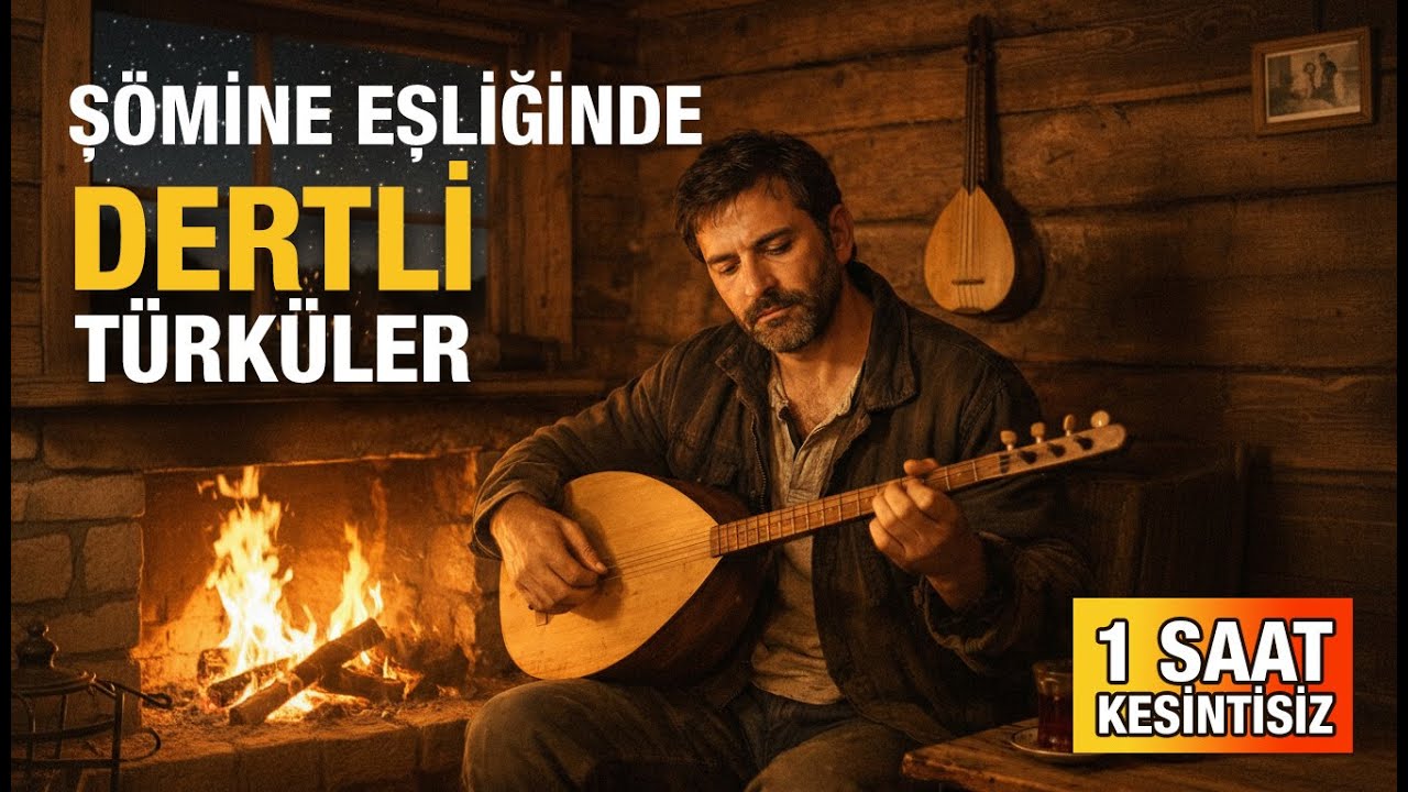 Şömine Başında 1 Saat Dertli Türküler 🔥 | Hüzünlü, Yavaş ve Derin Türküler