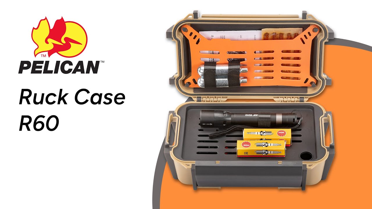 Pelican R60 RUCK Case: Personal Utility Case  (Black, Orange, Tan, OD Green)