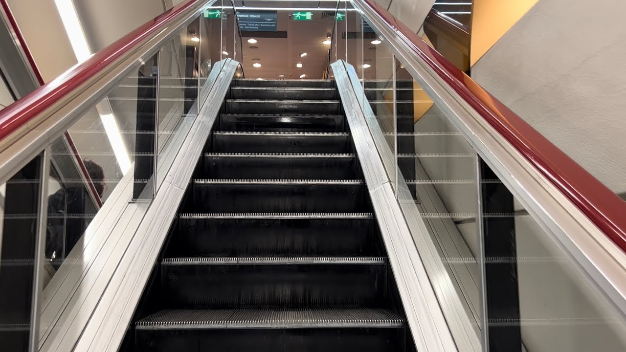 Madrid, Spain. 18x FAST OLD OTIS escalators at an El Corte Ingles Department Store - Now Gone