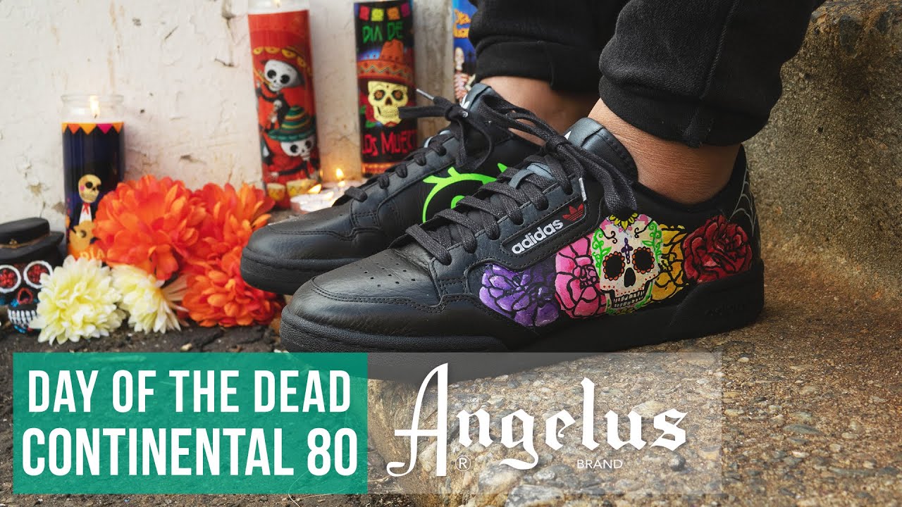 How to Customize Black Adidas Continental 80 | Day of the Dead | Angelus