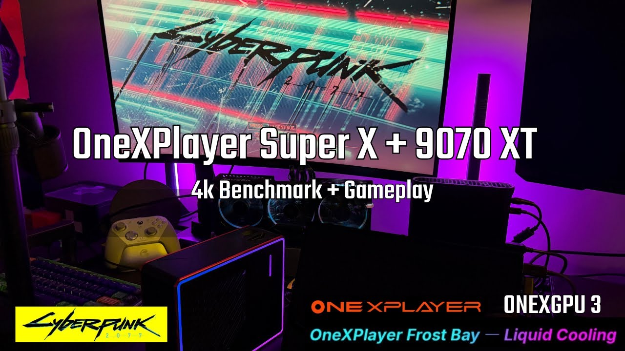 Onexplayer Super X Frost Bay with 9070 XT Cyberpunk 2077 Benchmark + Gameplay
