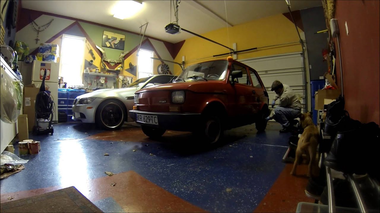 Fiat 126p i Reksio w Ameryce. Wymiana oleju. Part 1.