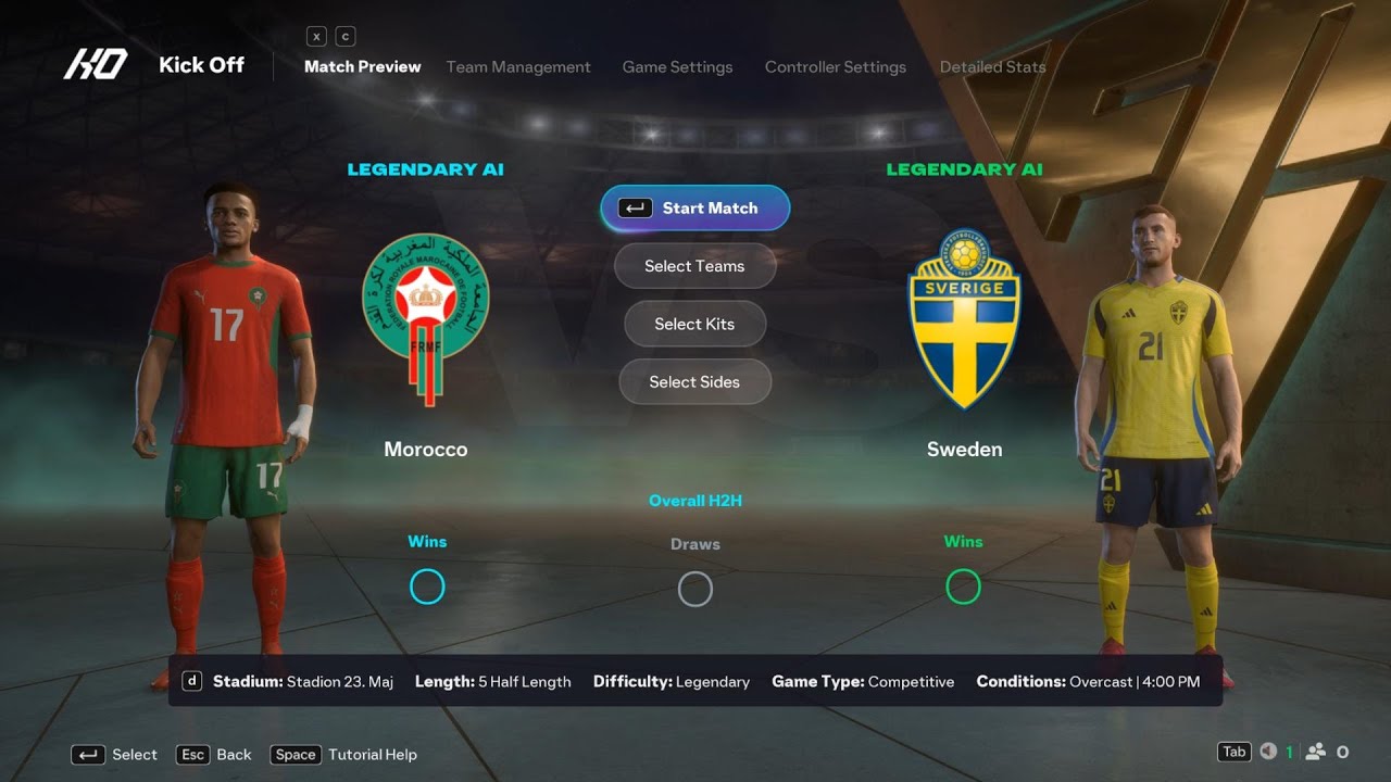 Morocco vs Sweden | International | EA FC 26 | Simulation