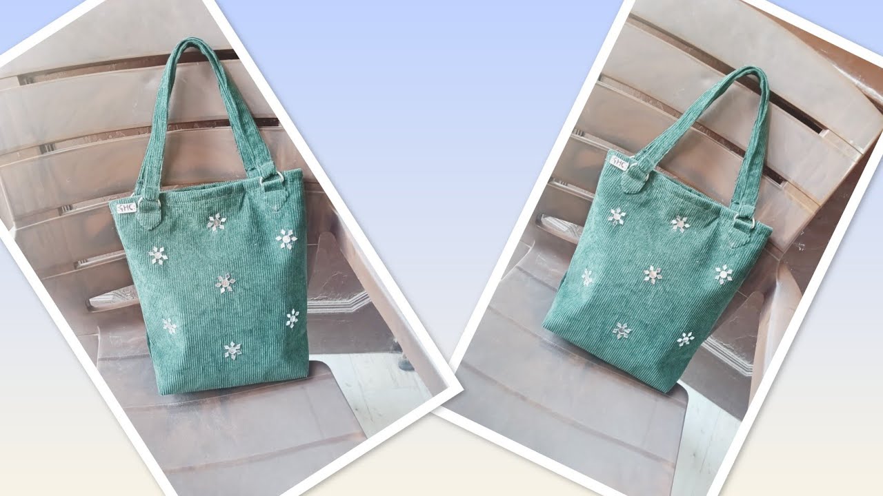 DIY small sized Tote bag # simple and beautiful handmade  bag #creative idea# golden heart creation 