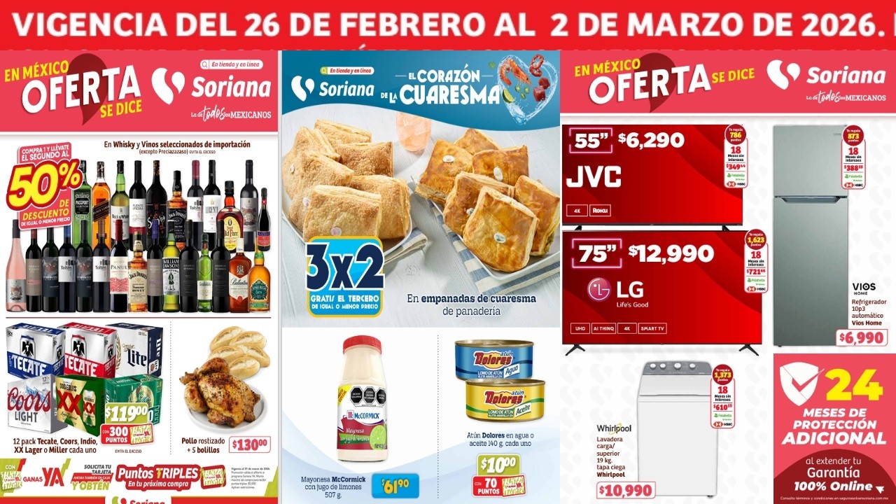 🇲🇽 FINDE SEMANA EN SORIANA HIPER Y MERCADO NACIONAL del 26 al  Febrero al 2 de Marzo