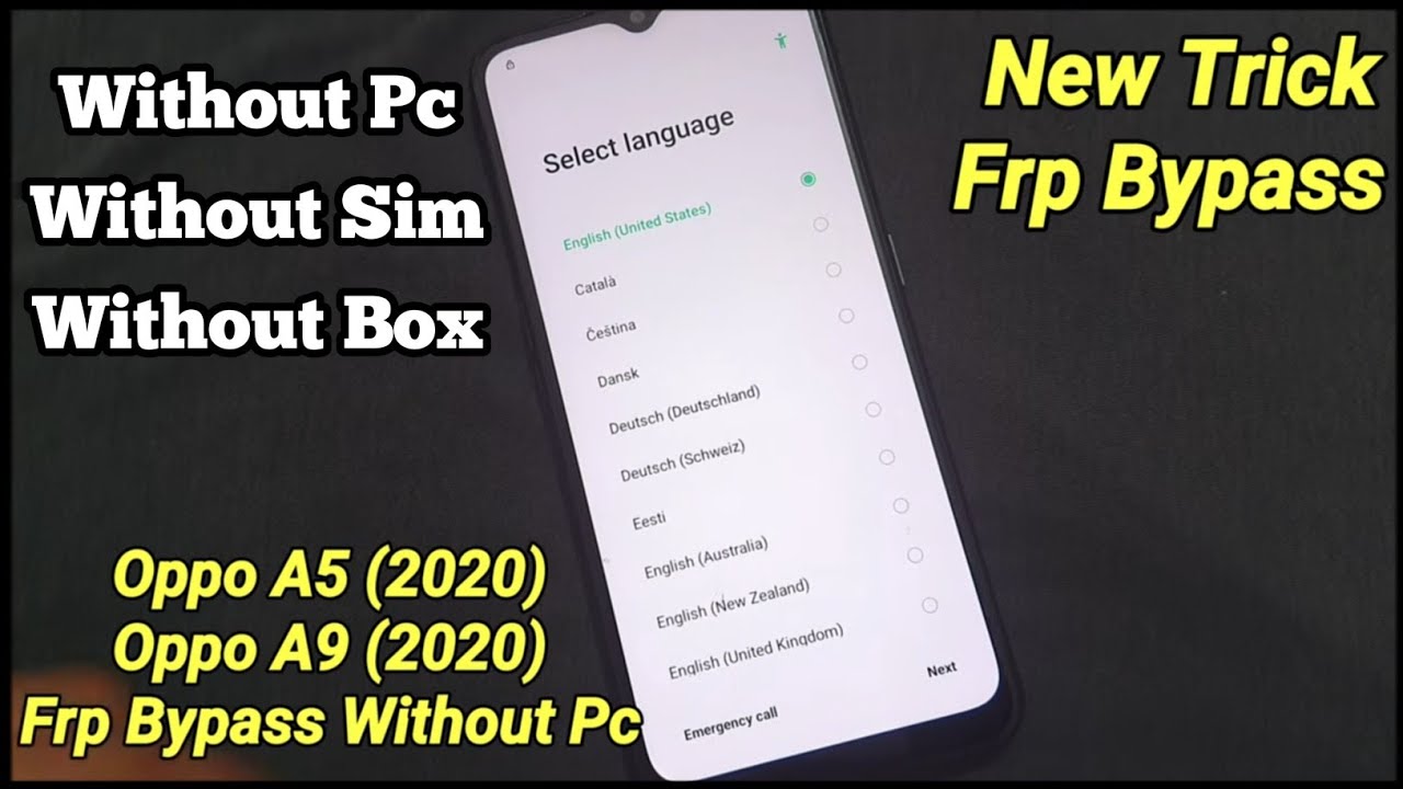 Oppo A5 2020 And Oppo A9 2020 Frp Bypass Without Pc / Oppo Cph1809 Frp Bypass / Frp Bypass Cph1931