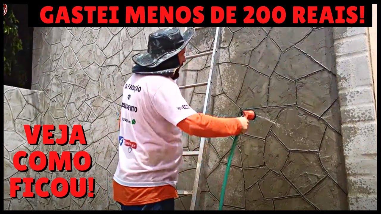 Gastei menos de 200 reais para fazer essa textura! Imitação de pedra! Aprenda e faça você também!